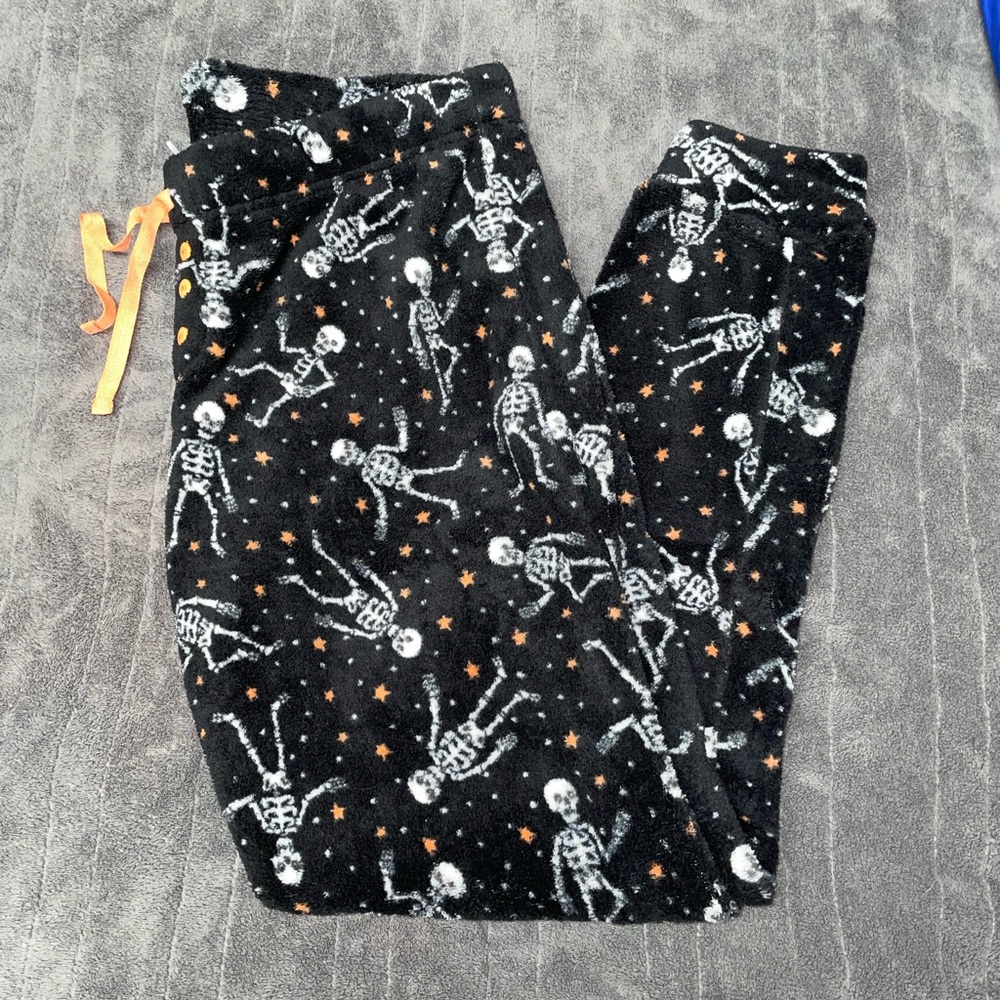 Fuzzy Skeleton Pajama Pants
